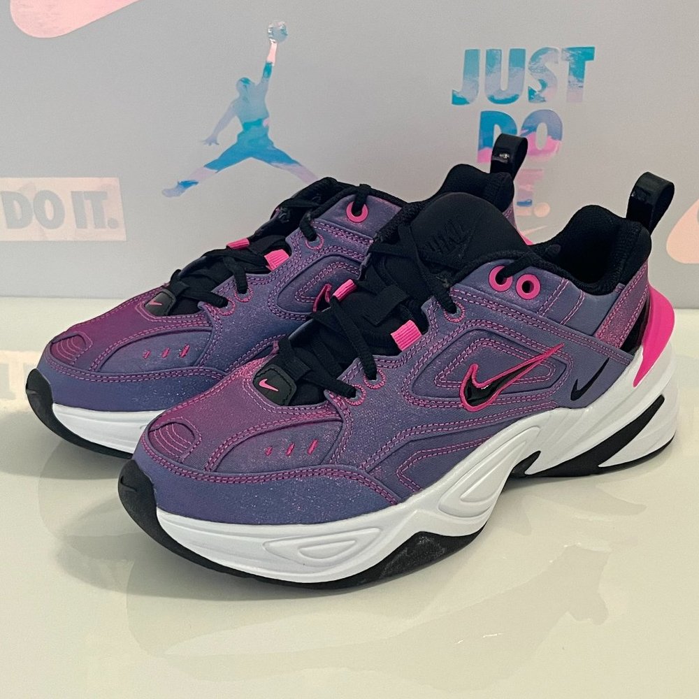 New Nike M2K Tekno Women's Sneaker Shoes Size 6.5 Fuchsia Pink Purple AV4221-600